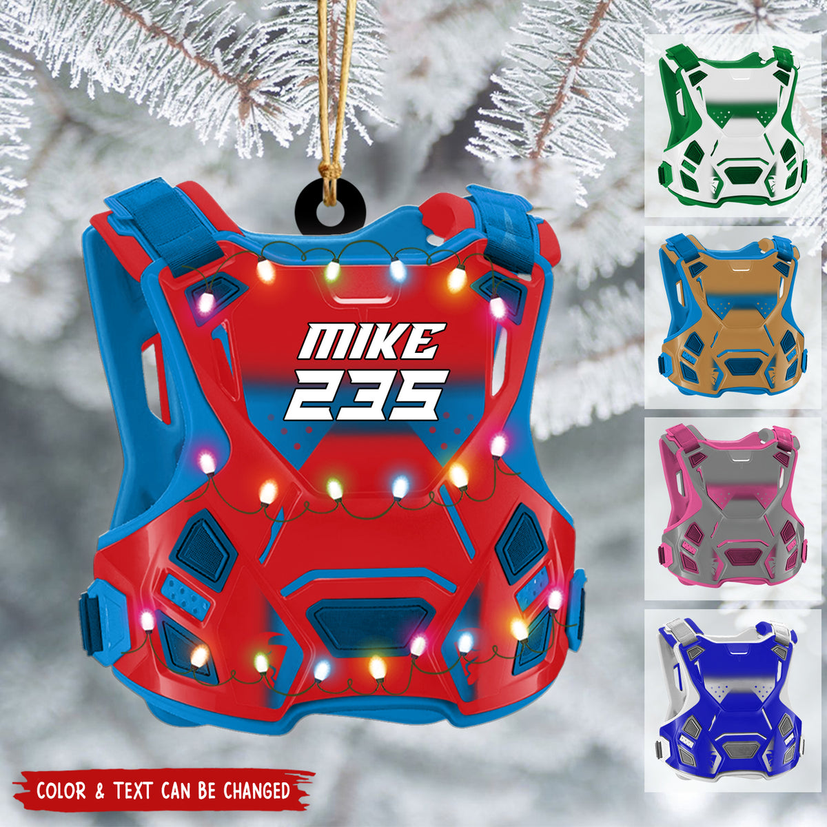 Personalized Motocross Guardian Vest Chest Protector Christmas Ornament, Gift For Motocross Rider - 2024 New Release