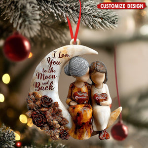 Love You To The Moon And Back - Personalized Grandma Ornament