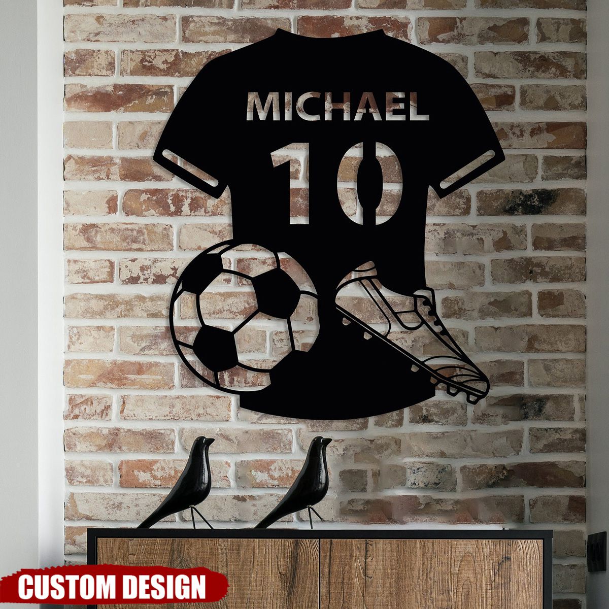 Football, Soccer Player Name Metal Sign - Personalized Night Light - Gift For Football, Soccer Lover