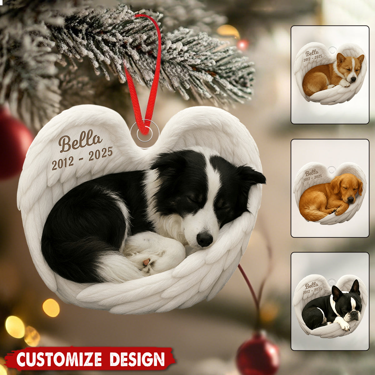 Personalized Dog Heaven Ornament - Gifts For Dog Loss