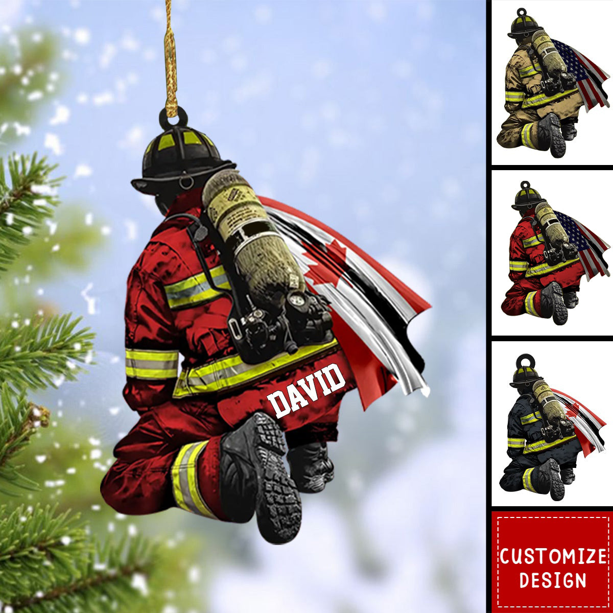 Personalized  Firefighter Christmas Acrylic Ornament - 2024 New Release