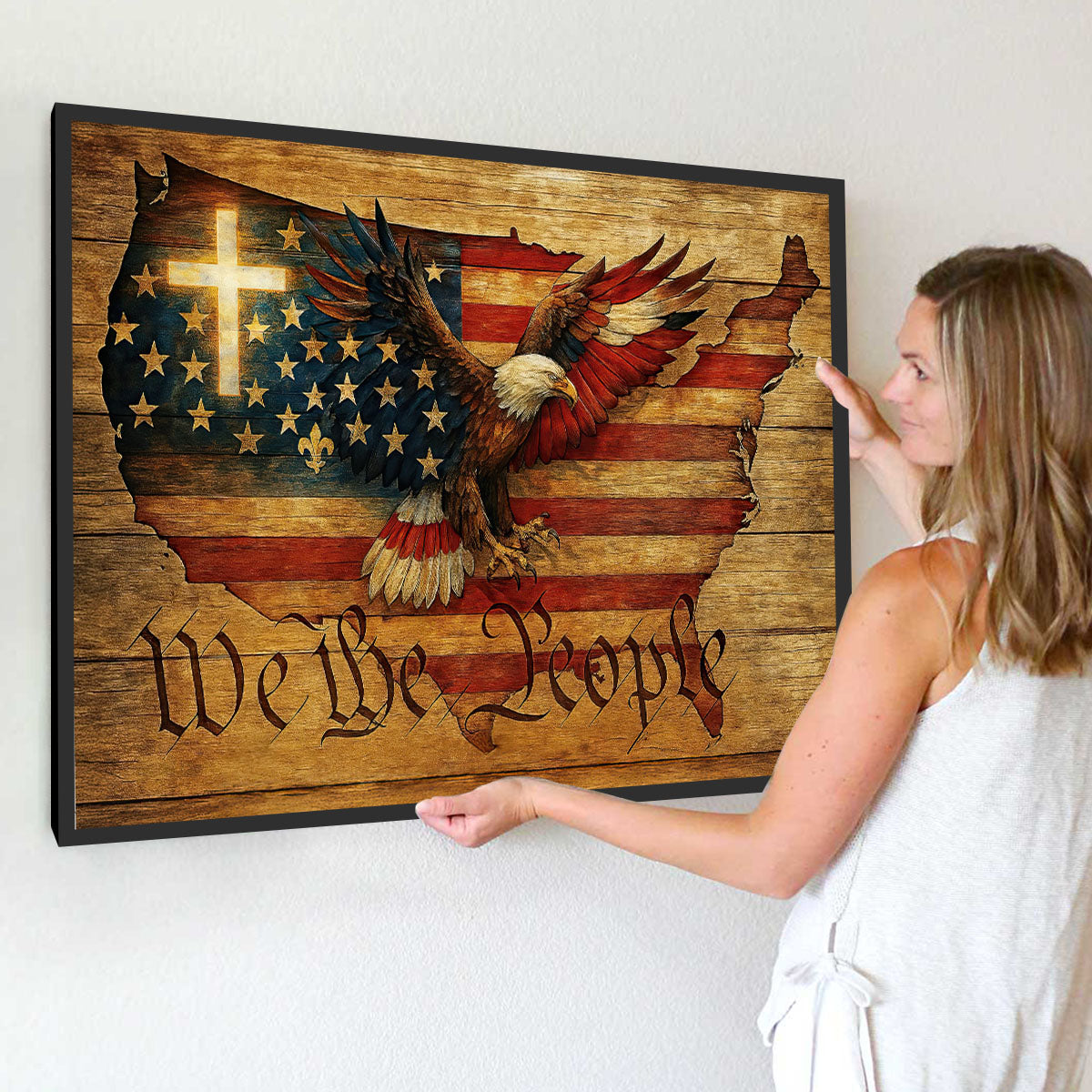 We The People-July 4th God Eagle Poster-Gift For Christians, Eagle Lovers