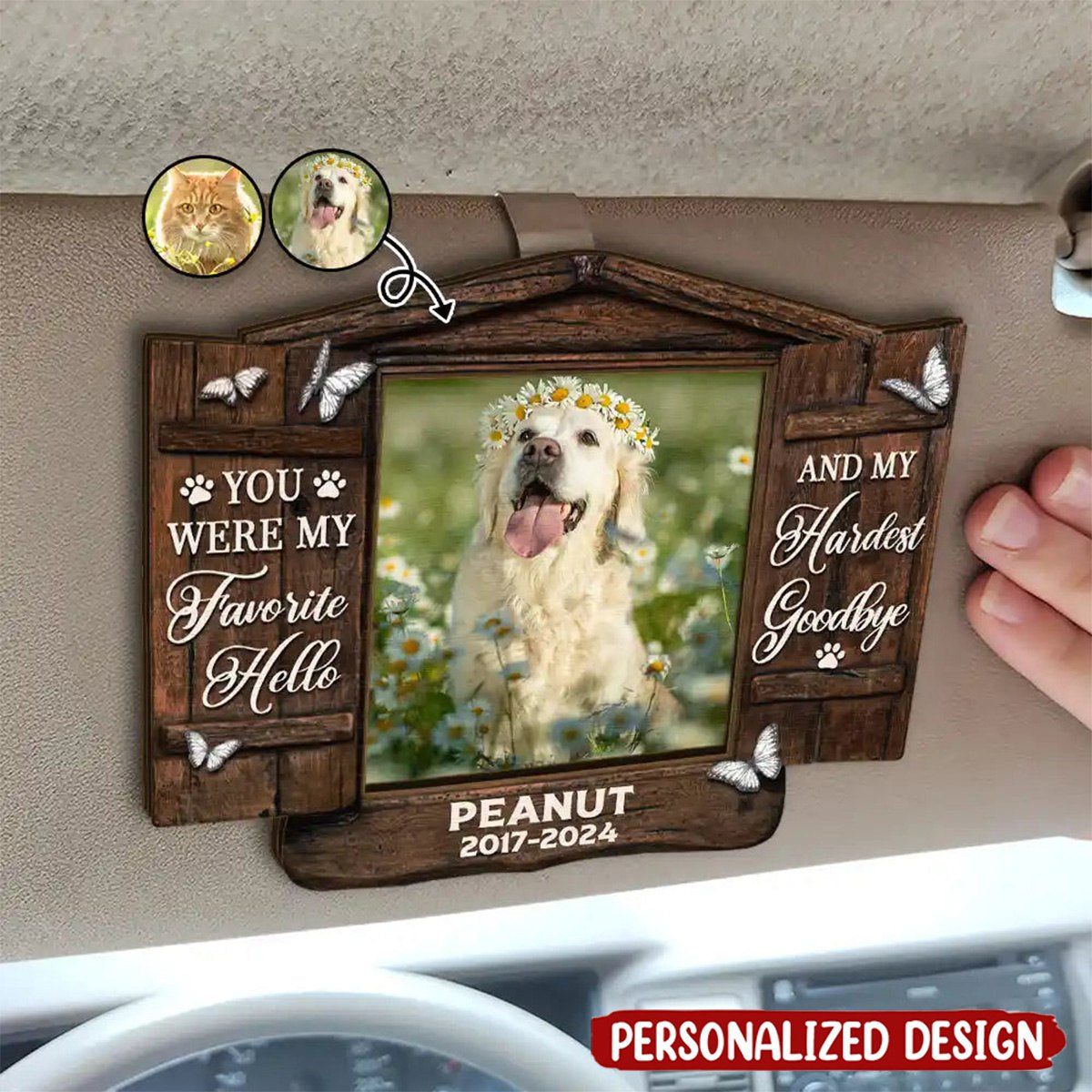 I Will Carry You With Me Until l See You Again-Personalized Shaped Car Visor Clip