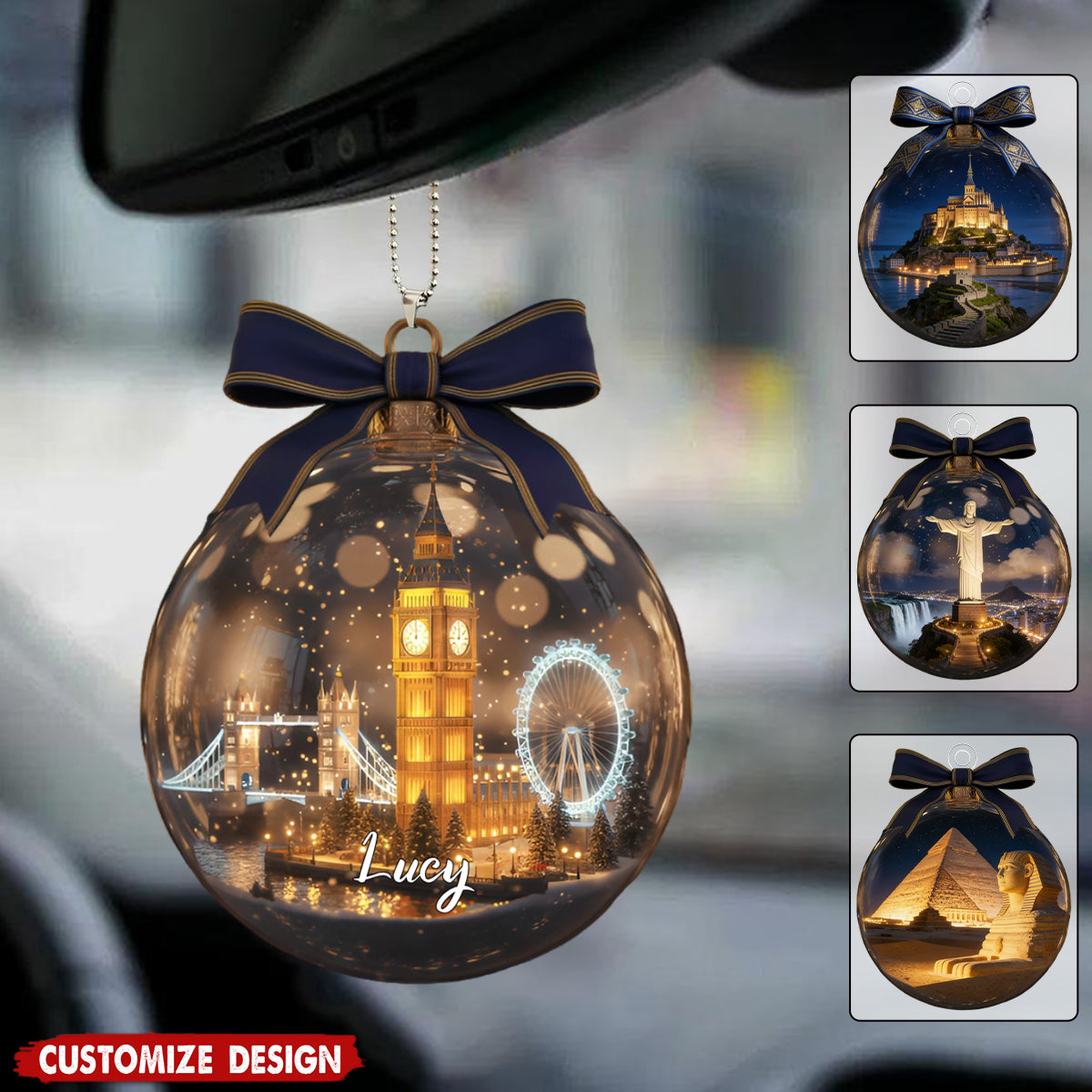 Famous Landmark Car Ornament Personalized Gifts For Travel Lovers