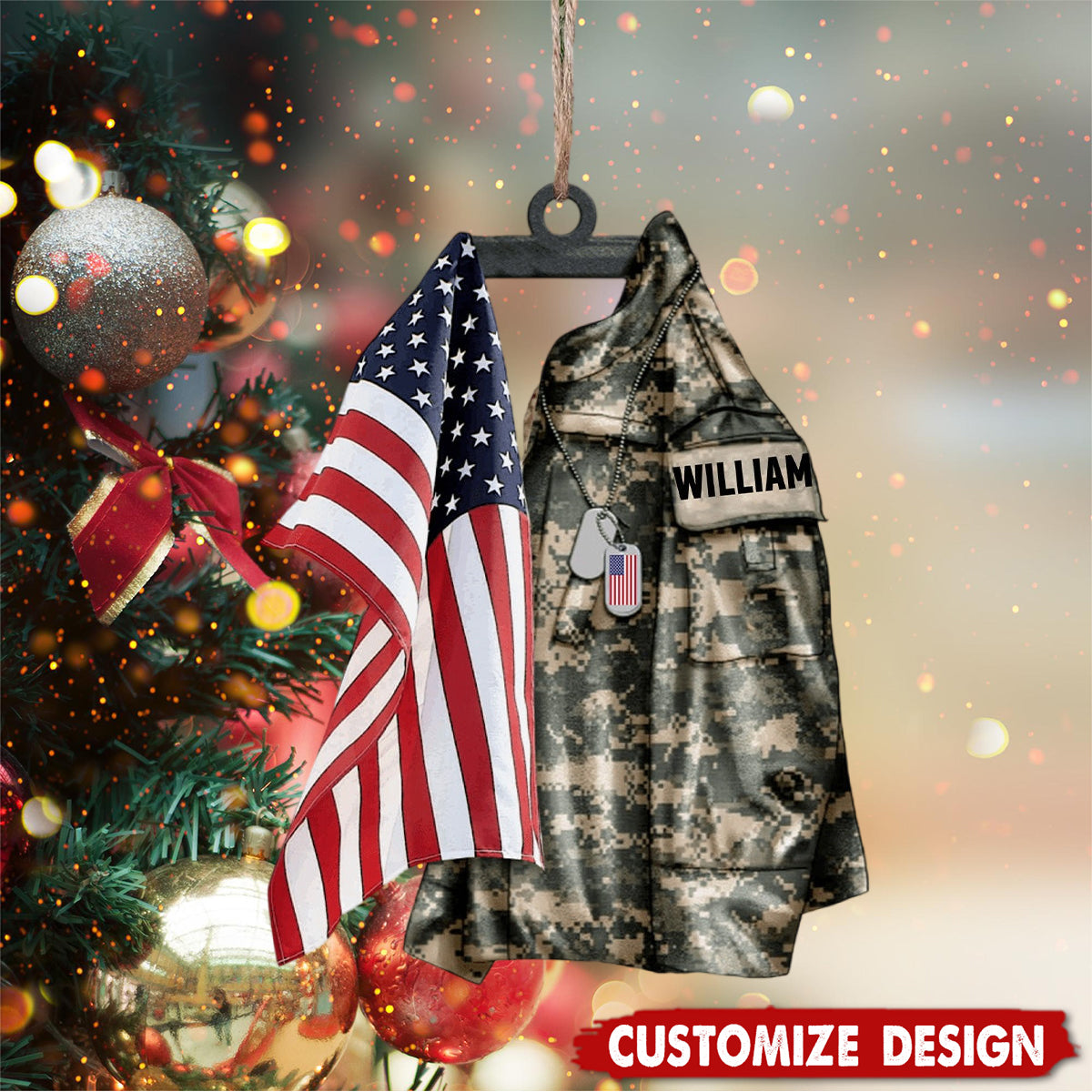 2025 New Release U.S Airforce/Navy/Army Hanging Ornament Christmas-Personalized Acrylic Ornament