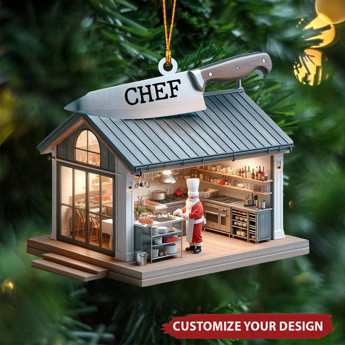 Personalized Chef Kitchen Christmas Ornament - 2024 New Release Unique Gift Ornament for Chefs