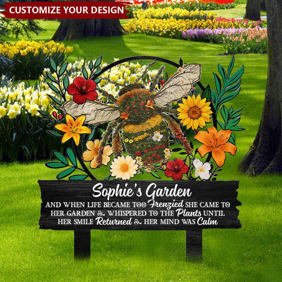 And Into The Garden I Go To Lose My Mind - Personalized Metal Garden Stake