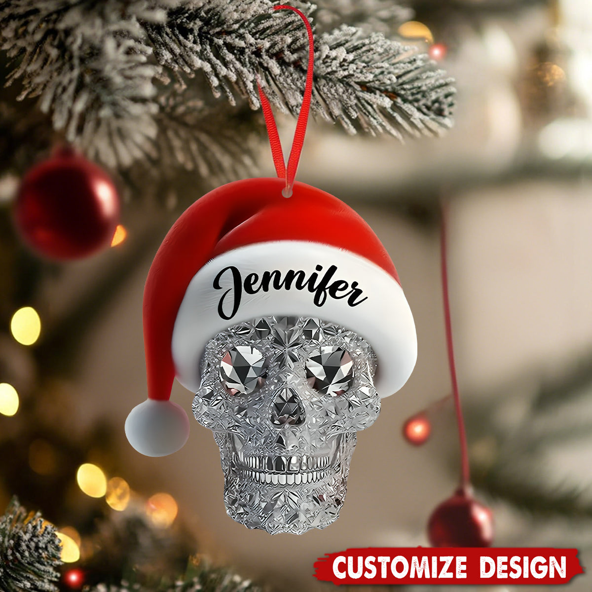 Merry Christmas - Personalized Skull Ornament