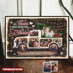 All Hearts Come Home For Christmas-Personalized Family Christmas Poster