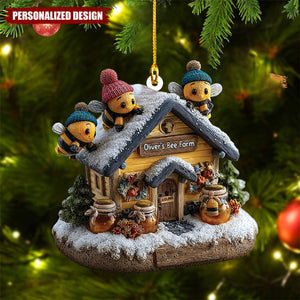 Personalized Bee Farm Christmas Ornament Gift For Beekeeper