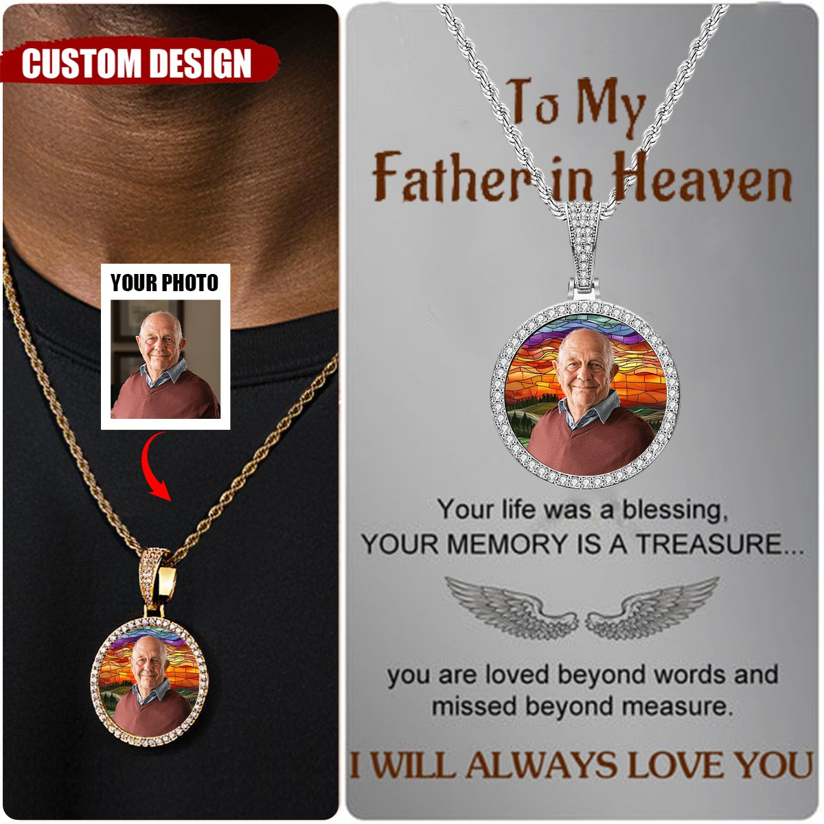 Forever in My Heart - Personalized Diamond Studded Keepsake Necklace