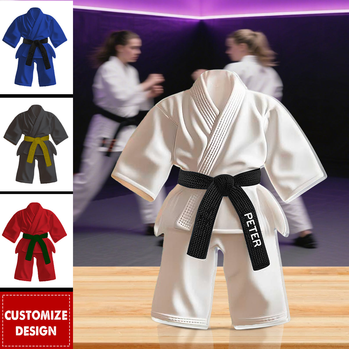 Personalized Black Belt Acrylic Plaque - Jiu-Jitsu,Karate Gift