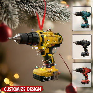 Personalized Drill Ornament - Gift For Handyman, Workshop, DIY Lovers