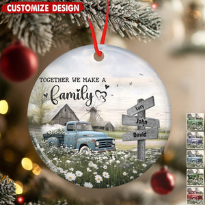Personalized Farmhouse Old Truck Christmas Ornament - Gift For Family