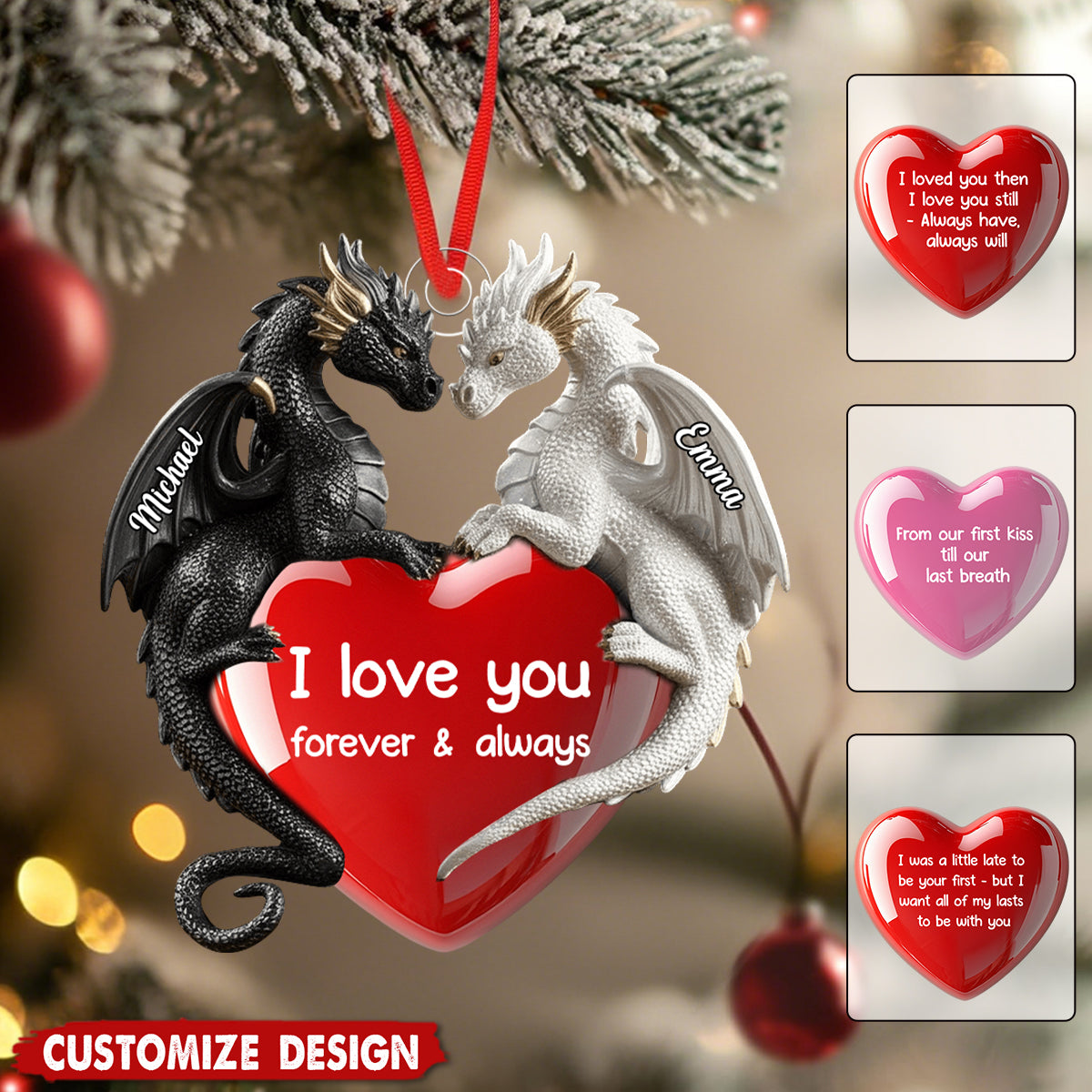 You & Me We Got This - Personalized Dragon Ornament - Gift For Couple