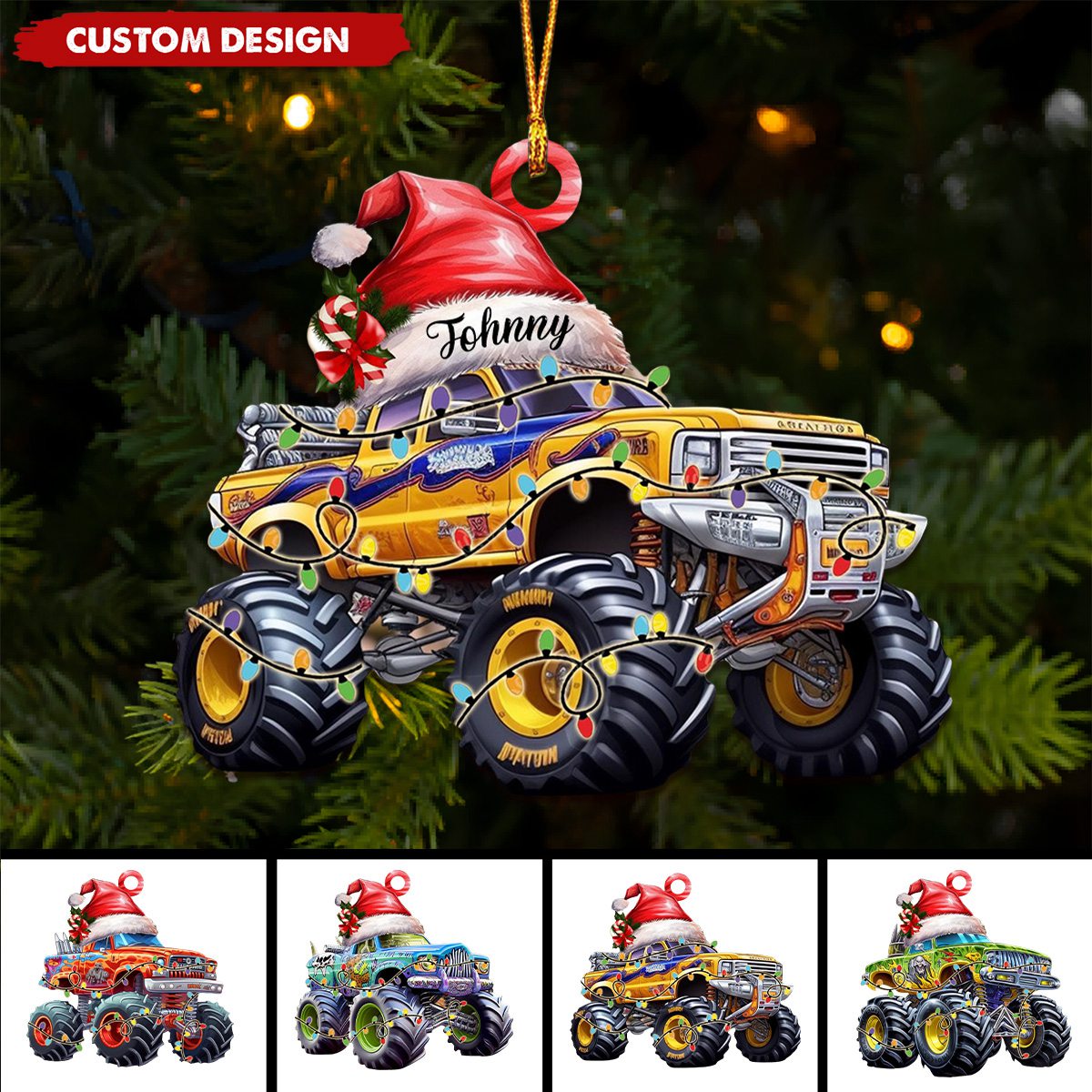 Personalized Monster Truck Ornament, Gift for Truck Lovers-2024 New Release
