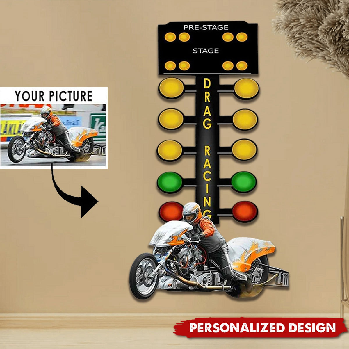 Personalized Custom Photo Drag Racing Acrylic Sign
