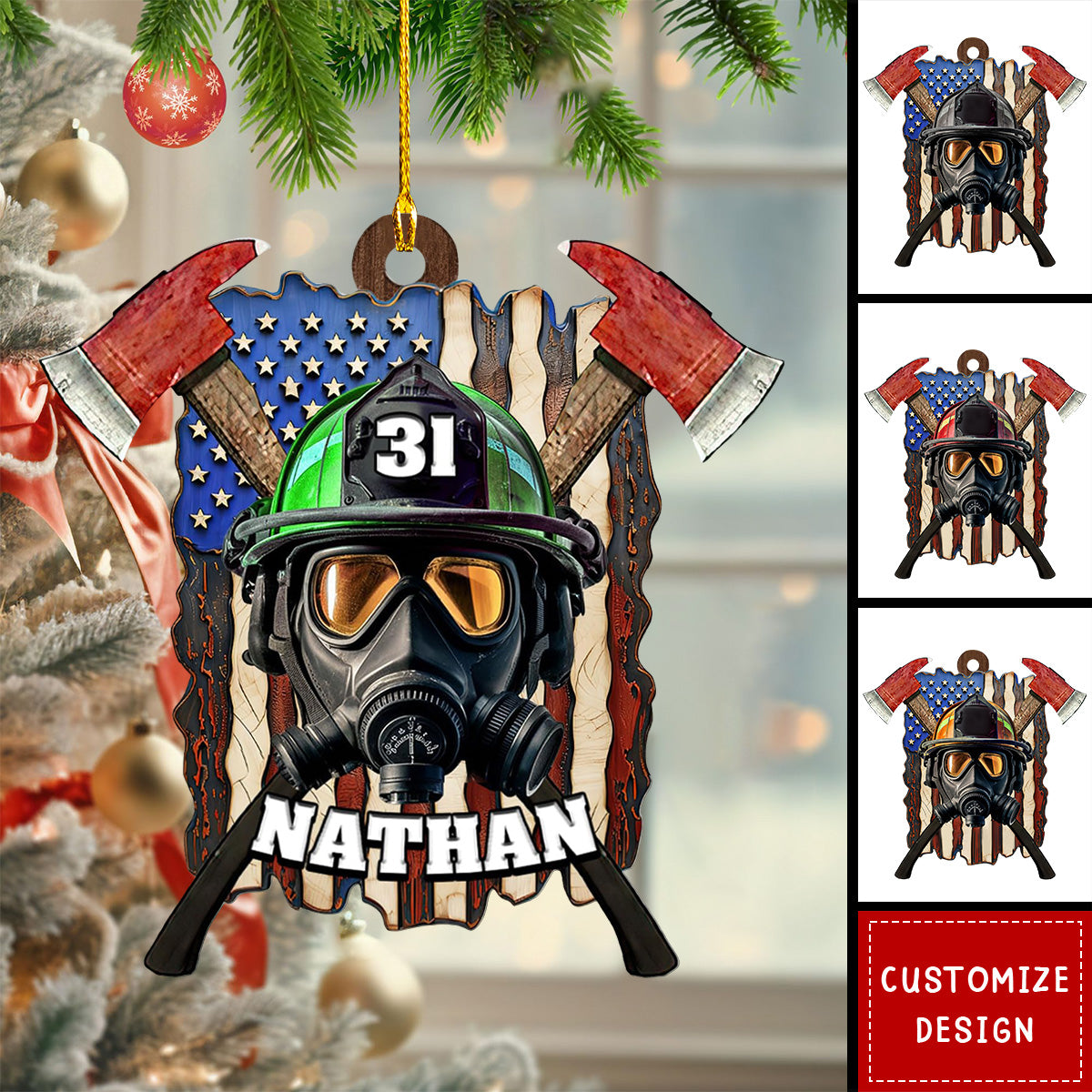 2024 New Release Personalized Firefighter Uniform Christmas Ornament - Gift For Firefighter