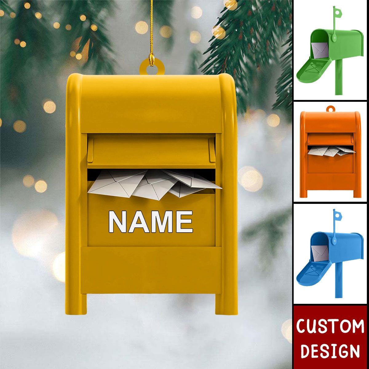 Personalized Mailbox Christmas Ornament -  Gift For Post Office