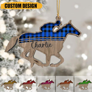 Personalized Horse Riding Wooden Ornament