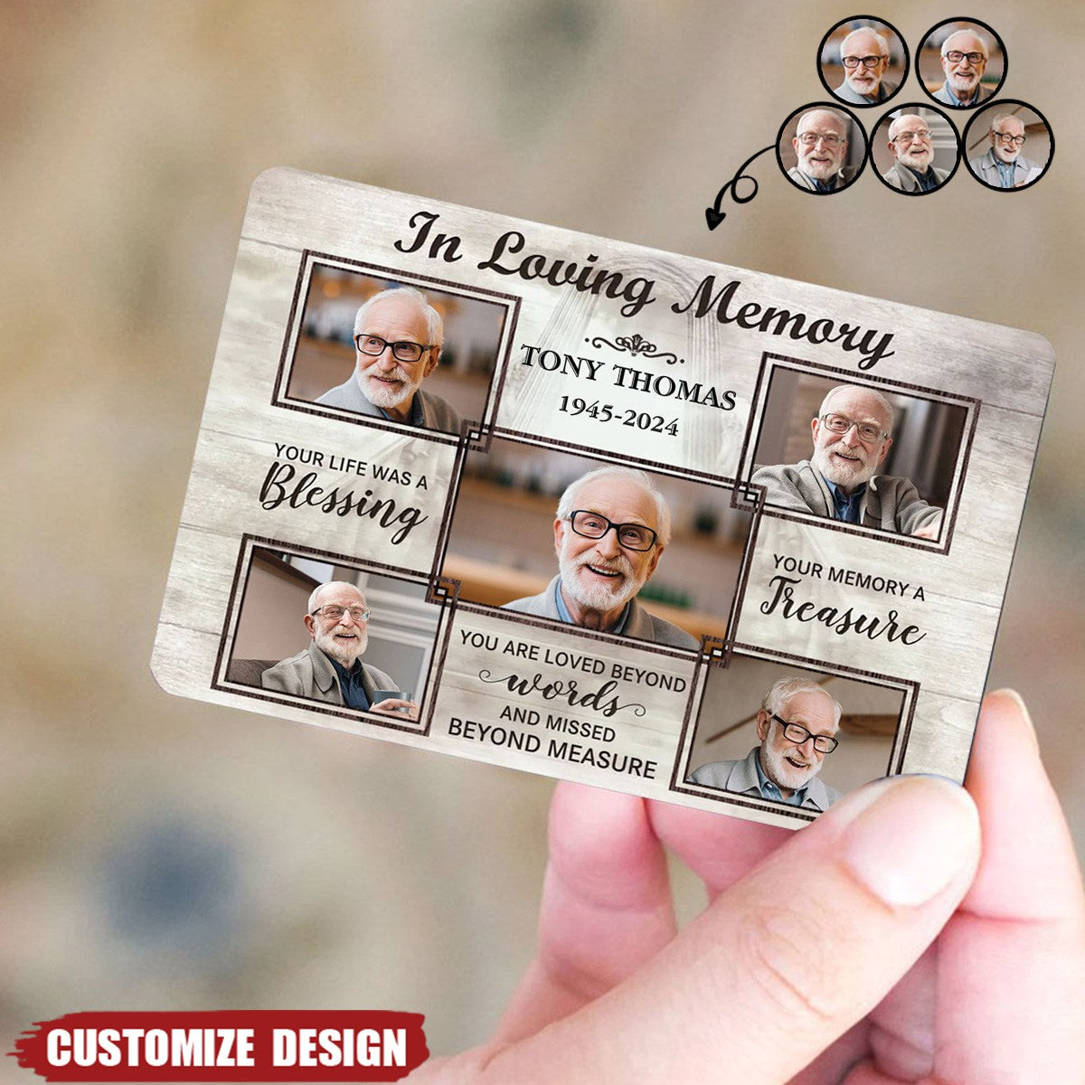 In Loving Memory You Life Was A Blessing - Personalized Wallet Card