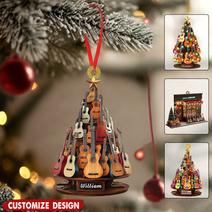 Personalized Guitar Shop Christmas Ornament-Gift for Musicians