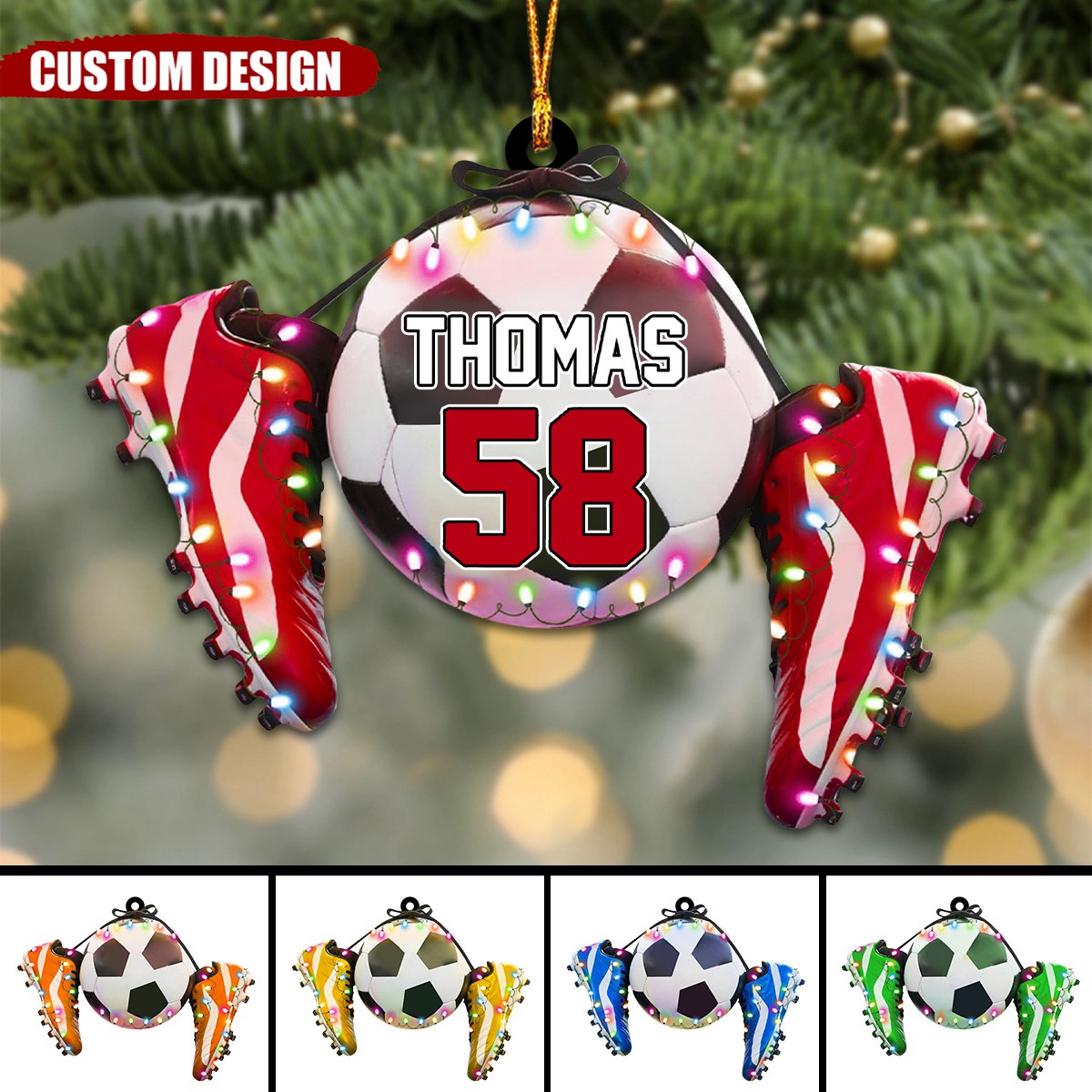 Personalized Soccer With Shoes Christmas Ornament, Gift For Soccer Players-2024 New Release