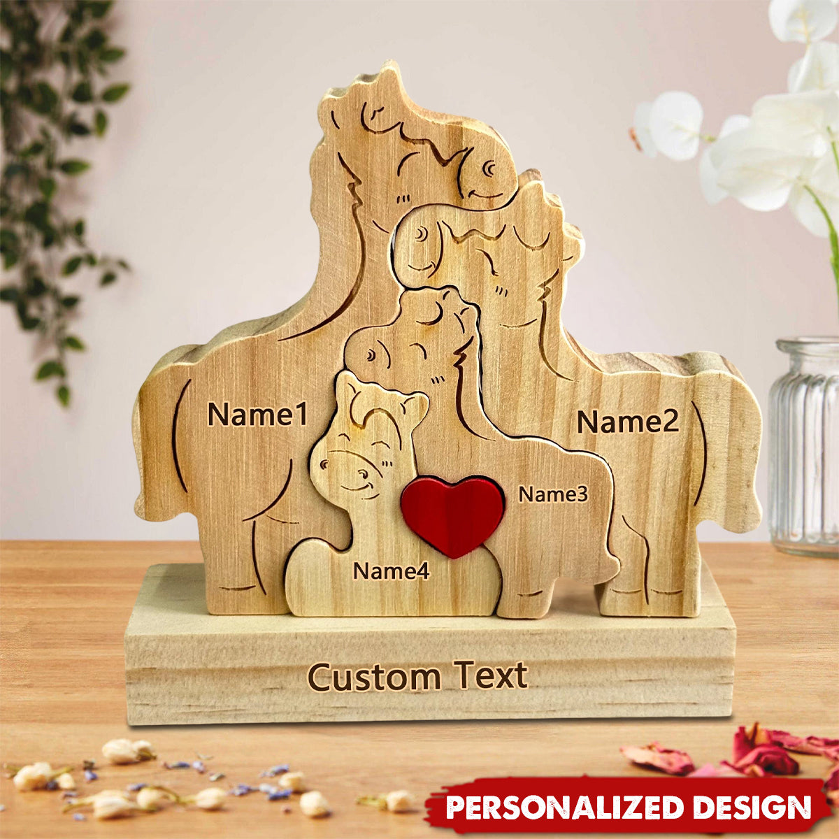 Personalized Wooden horse Family Puzzle