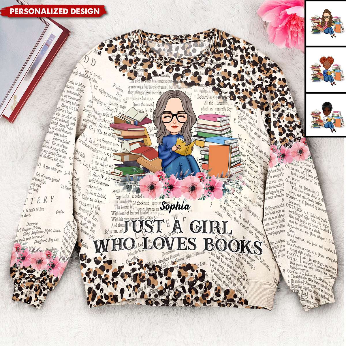 Just A Girl Who Loves Books-Personalized Sweatshirt