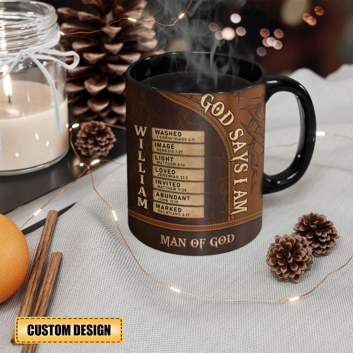Man Of God - Personalized Black Mug