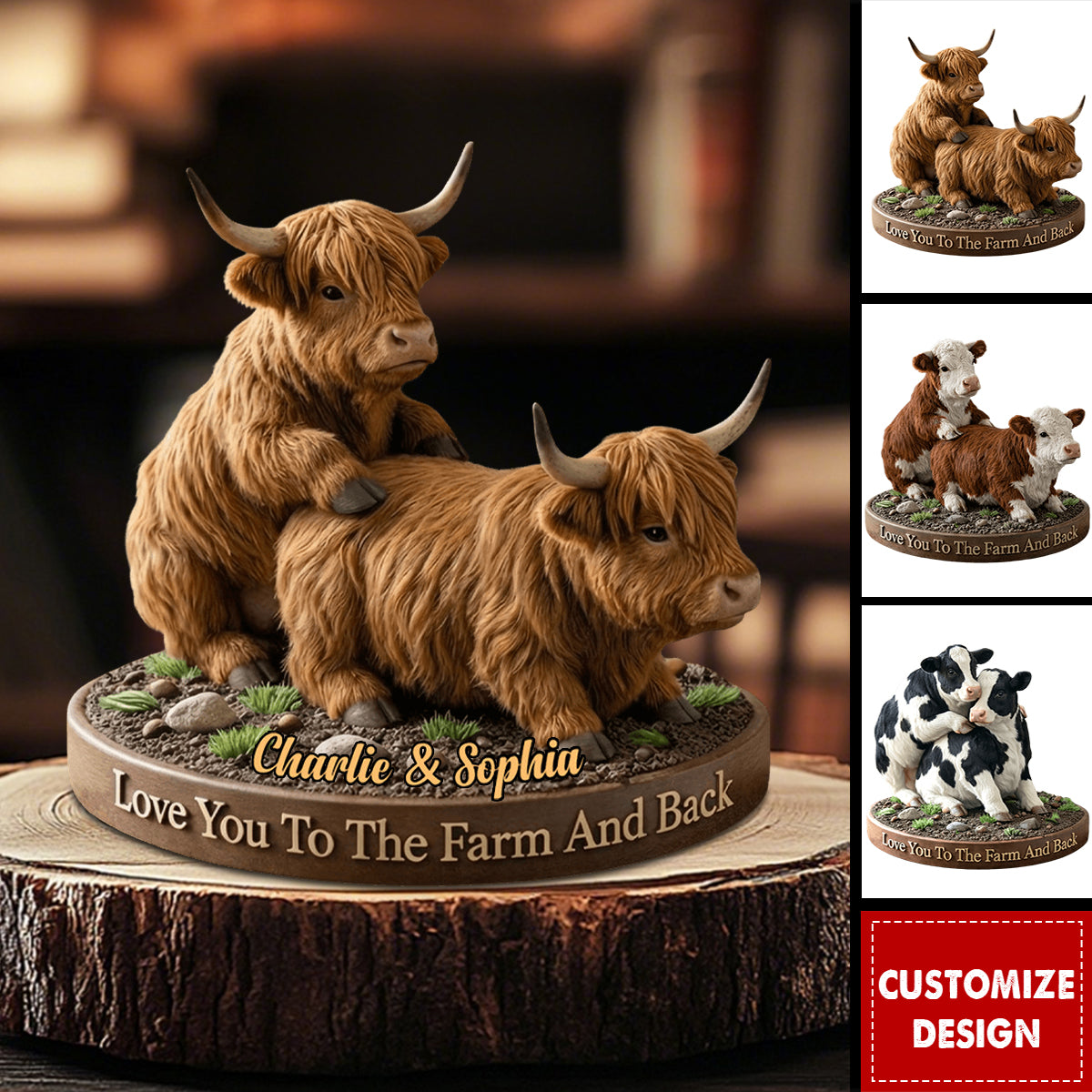 Personalized Naughty Cow Couple Acrylic Plaque - Gift For Couple