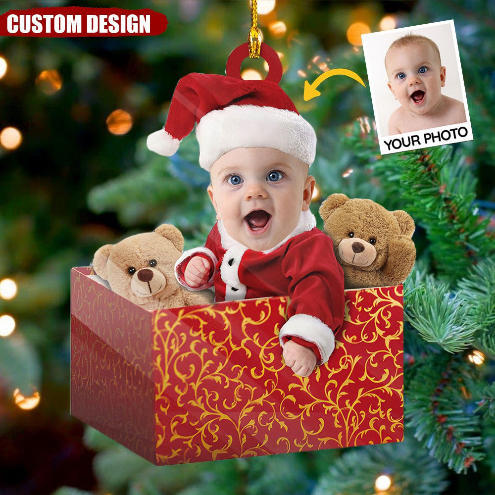 Custom Photo I Know I'm Adorable Acrylic Ornament - Christmas Gift For Baby Kids, Newborn Baby