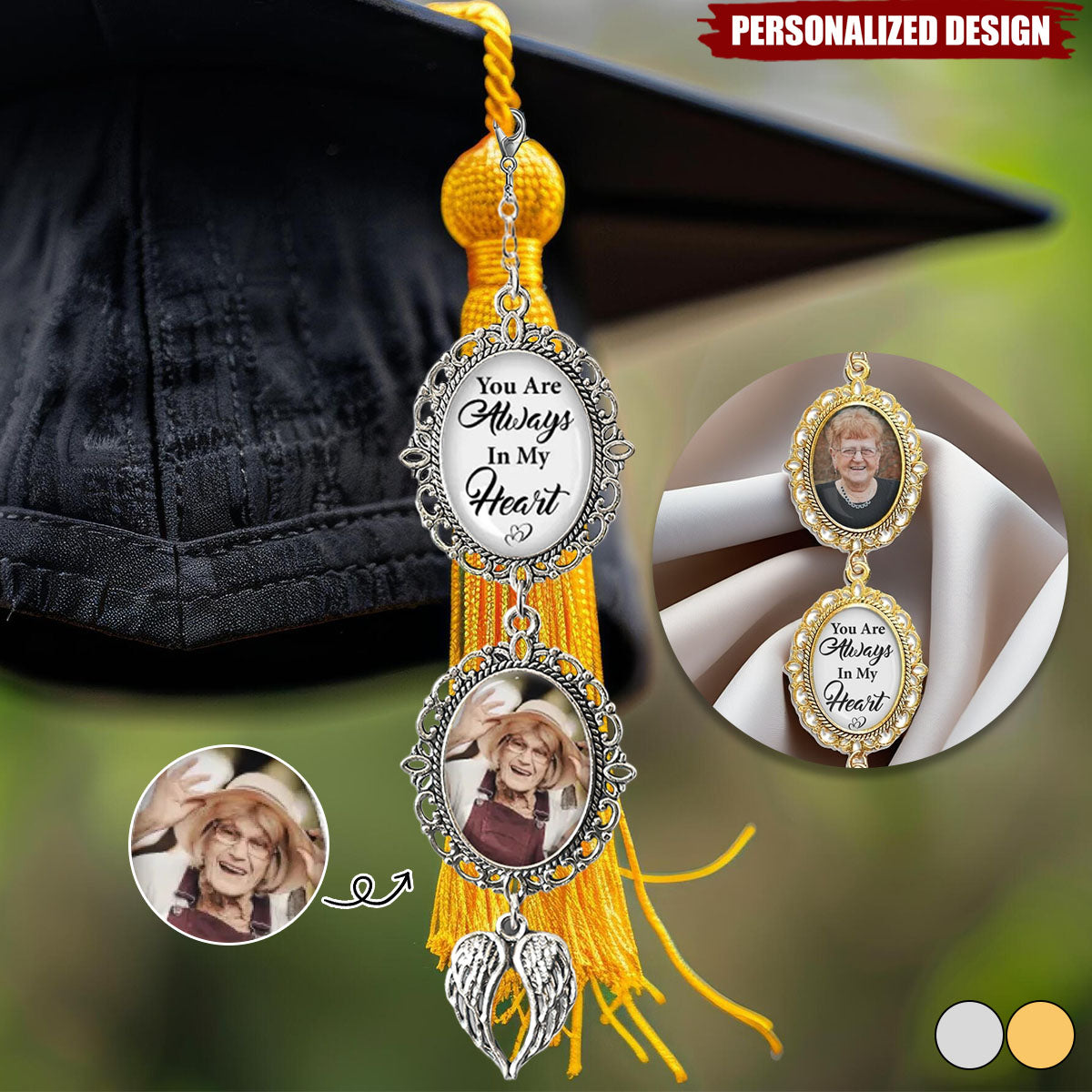 You Are Always In My Heart-Personalized Tassel Charm-Graduation Gift For Loss Of Loved One