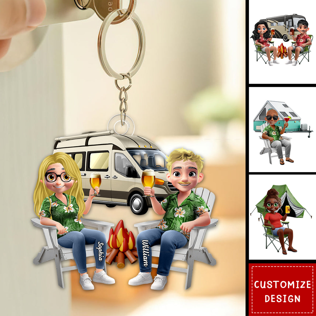 Making Memories One Campsite At A Time-Personalized Keychain