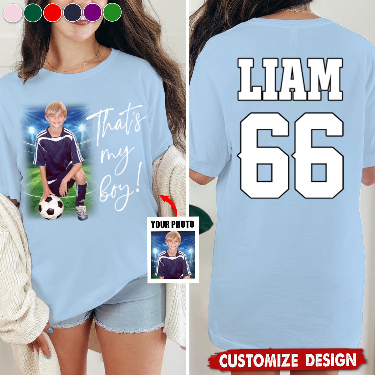 I'll Be Your Biggest Fan-Personalized Photo Soccer Game Day Shirt-Gift For Soccer Lovers