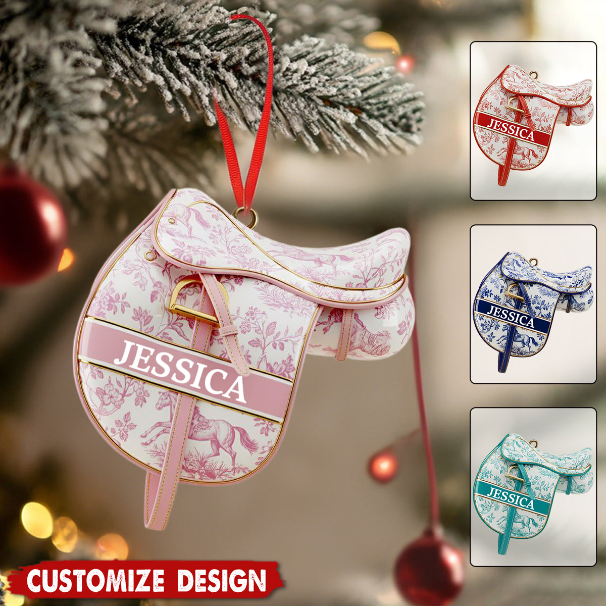 Personalized Saddle Christmas Ornament - Gift For Horse Lovers
