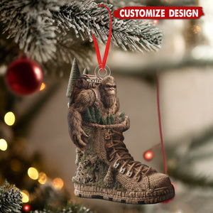 Personalized Hiking Shaped Christmas Stocking - Into The Wood