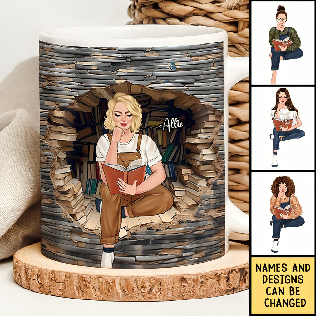 Personalized Gifts For Book Lovers Coffee Mug Reading Girl