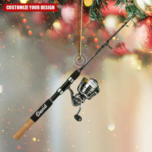Personalized Fishing Rod Christmas Ornament Gift For Fishing Lover