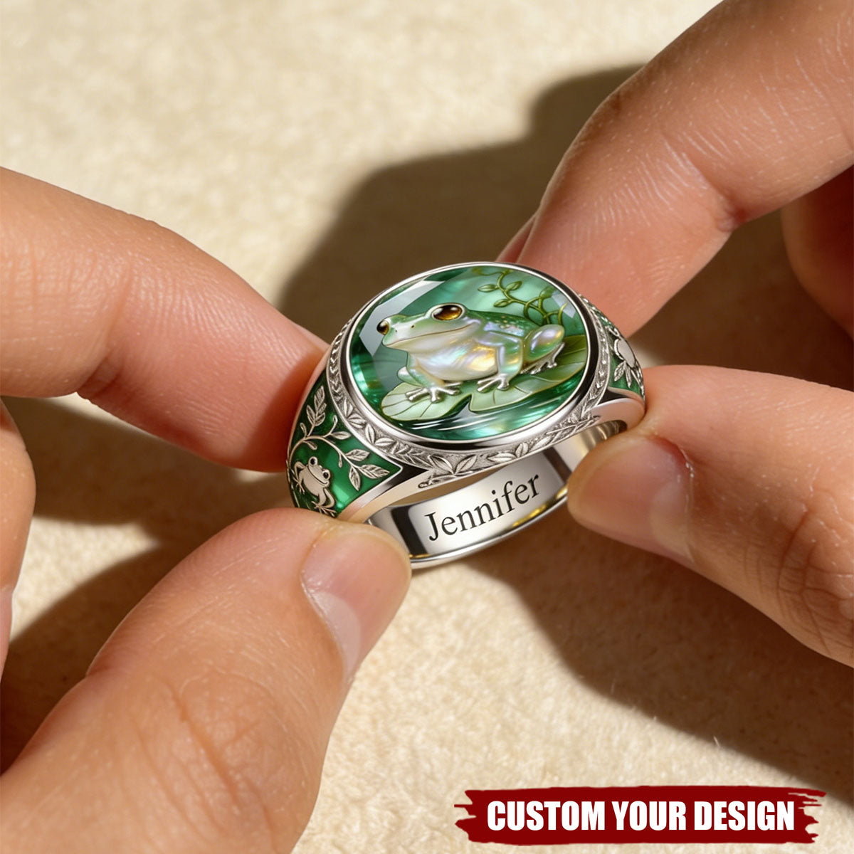 Just A Girl Who Loves Frog - Personalized Frog Signet Ring