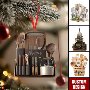 Personalized Kitchen Utensils Christmas Ornament - Gift For Food Lovers