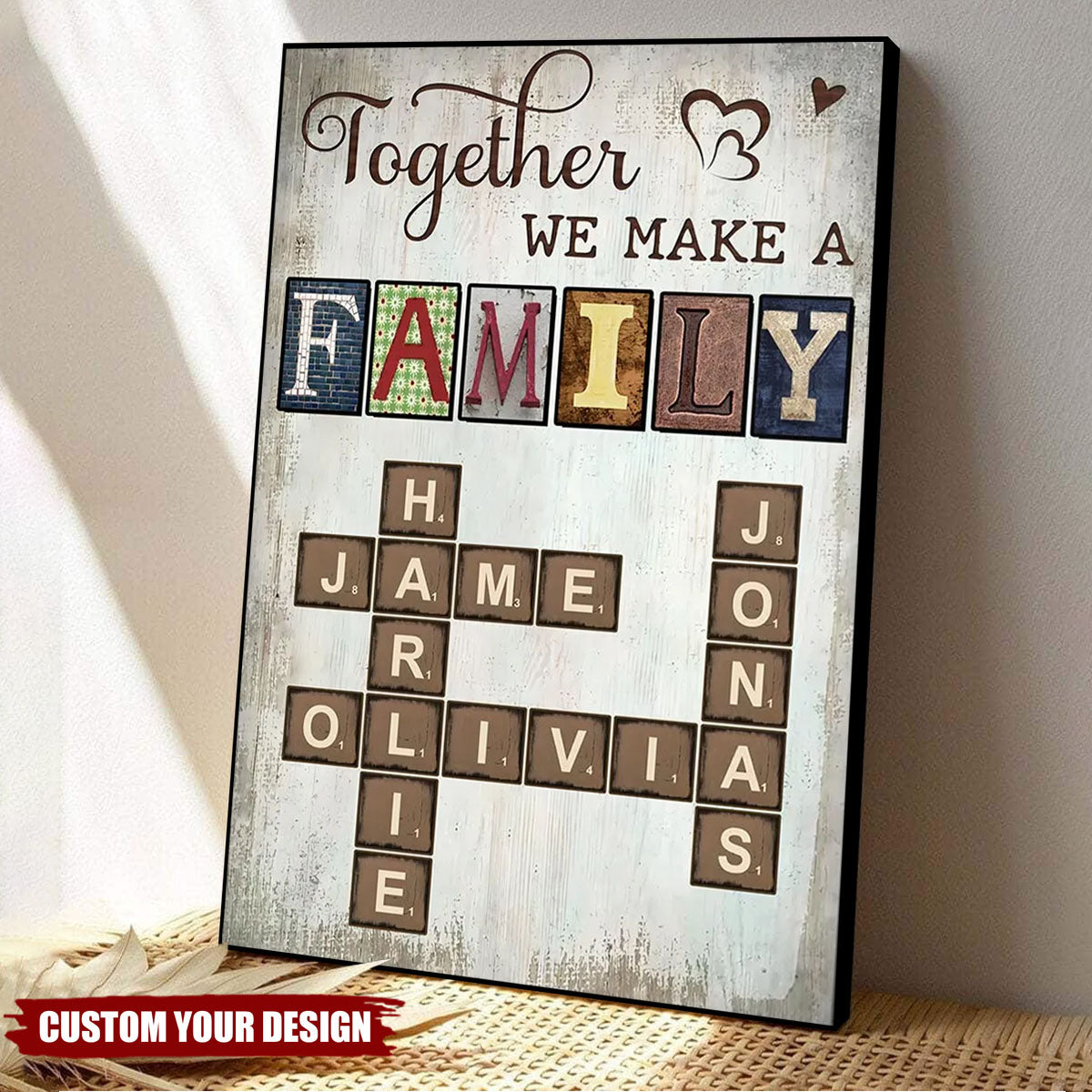 Personalized Family Crossword Art Poster
