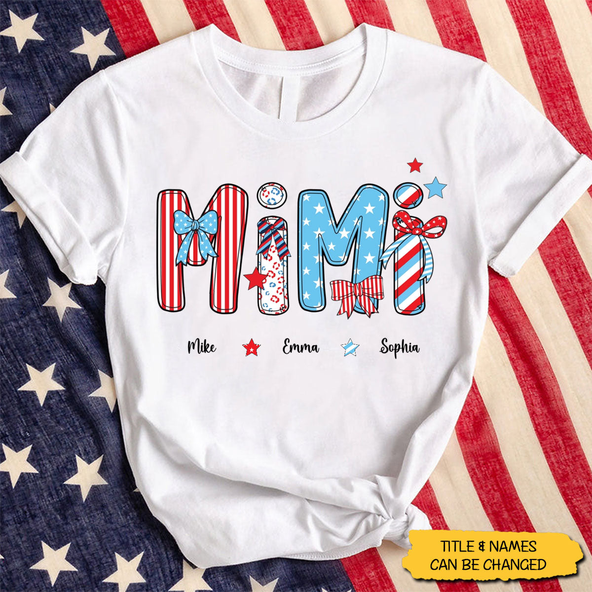 My Stars Shine With You - Personalized Patriotic American Flag T-shirt - 4th Of July, Gift For Mom, Grandma