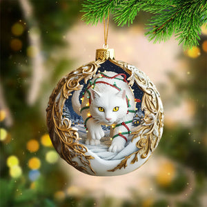 Yule Cat Christmas Hanging Ornament