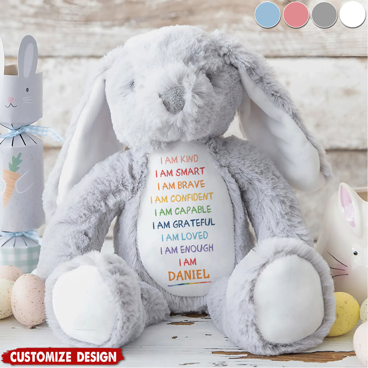 I'm Kind Smart Loved - Personalized Stuffed Bunny