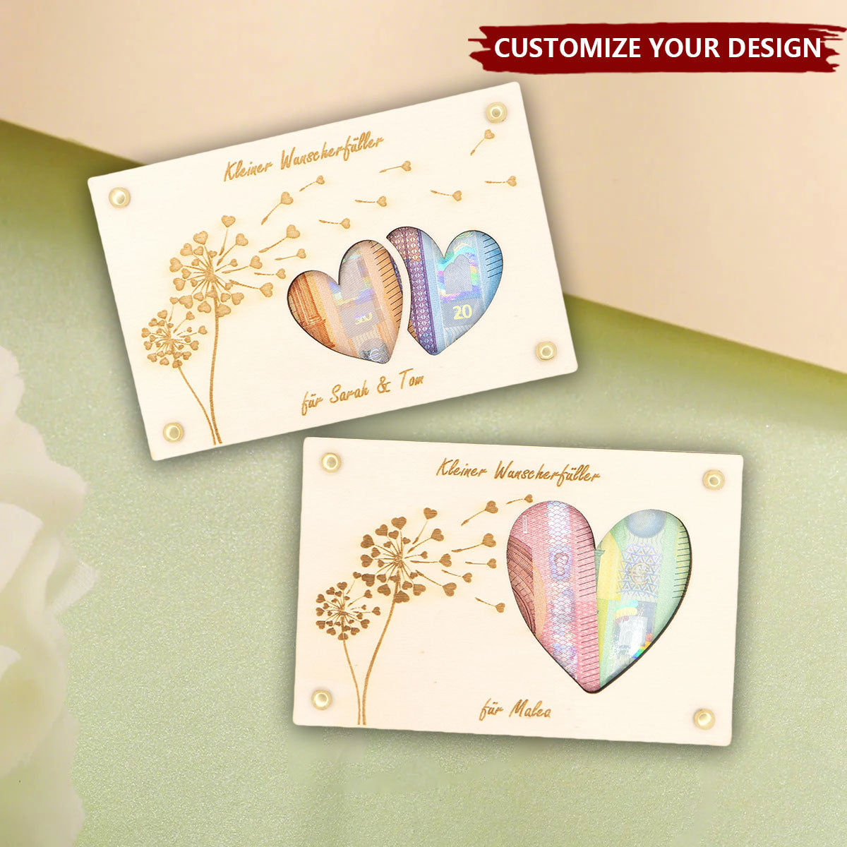 Personalized Money Gift Wish Fulfiller - Wooden Gift Money Holder