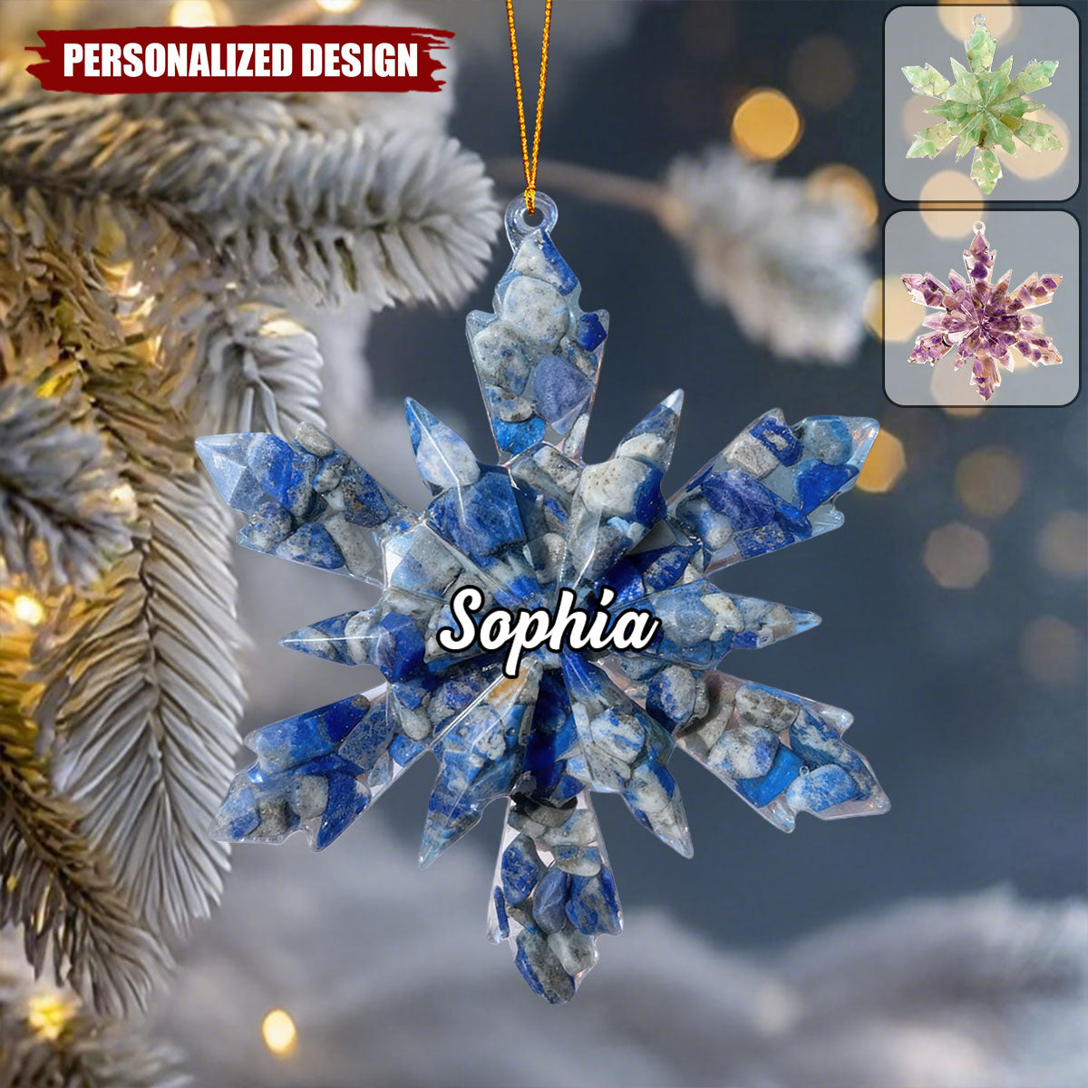 Personalized Snowflake Christmas Ornament-Merry Christmas