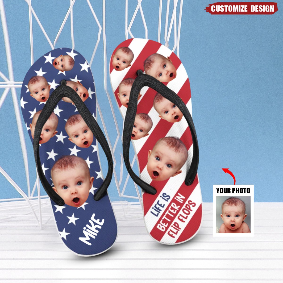 Life Is Better In Flip Flops - Personalized Photo Flip Flops