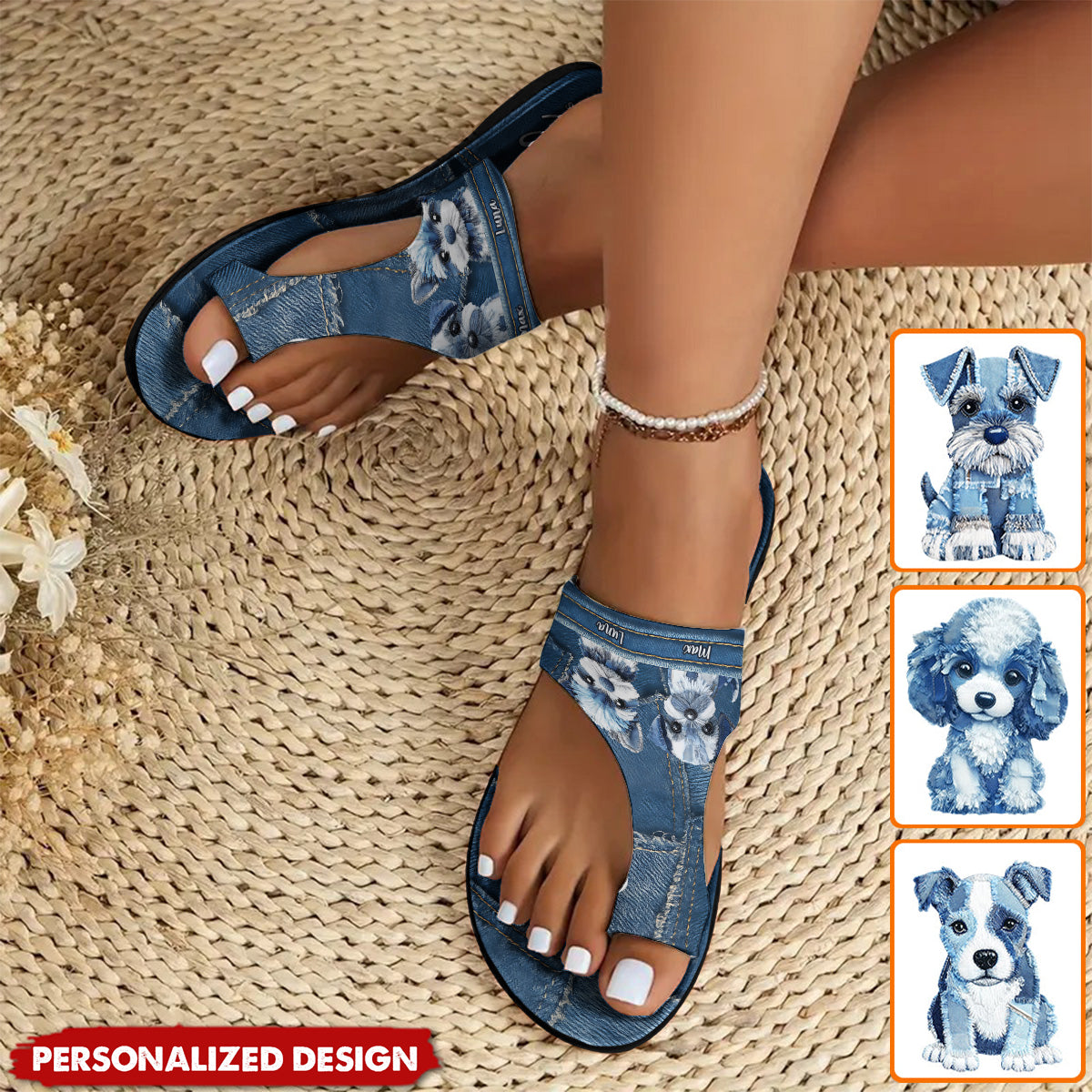 Just a Girl Who Loves Dogs-Personalized Dog Open Toe Sandals with Arch Support
