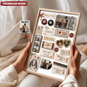 Personalized Couple Matchbook Romantic Love Collage Poster